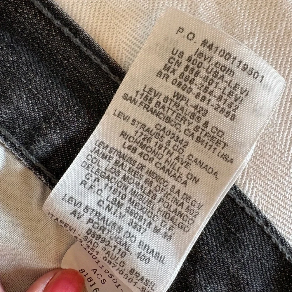 Levi's 501‎ Jeans Men Charcoal Wash Straight Fit Button Fly Denim SZ 38 x 30